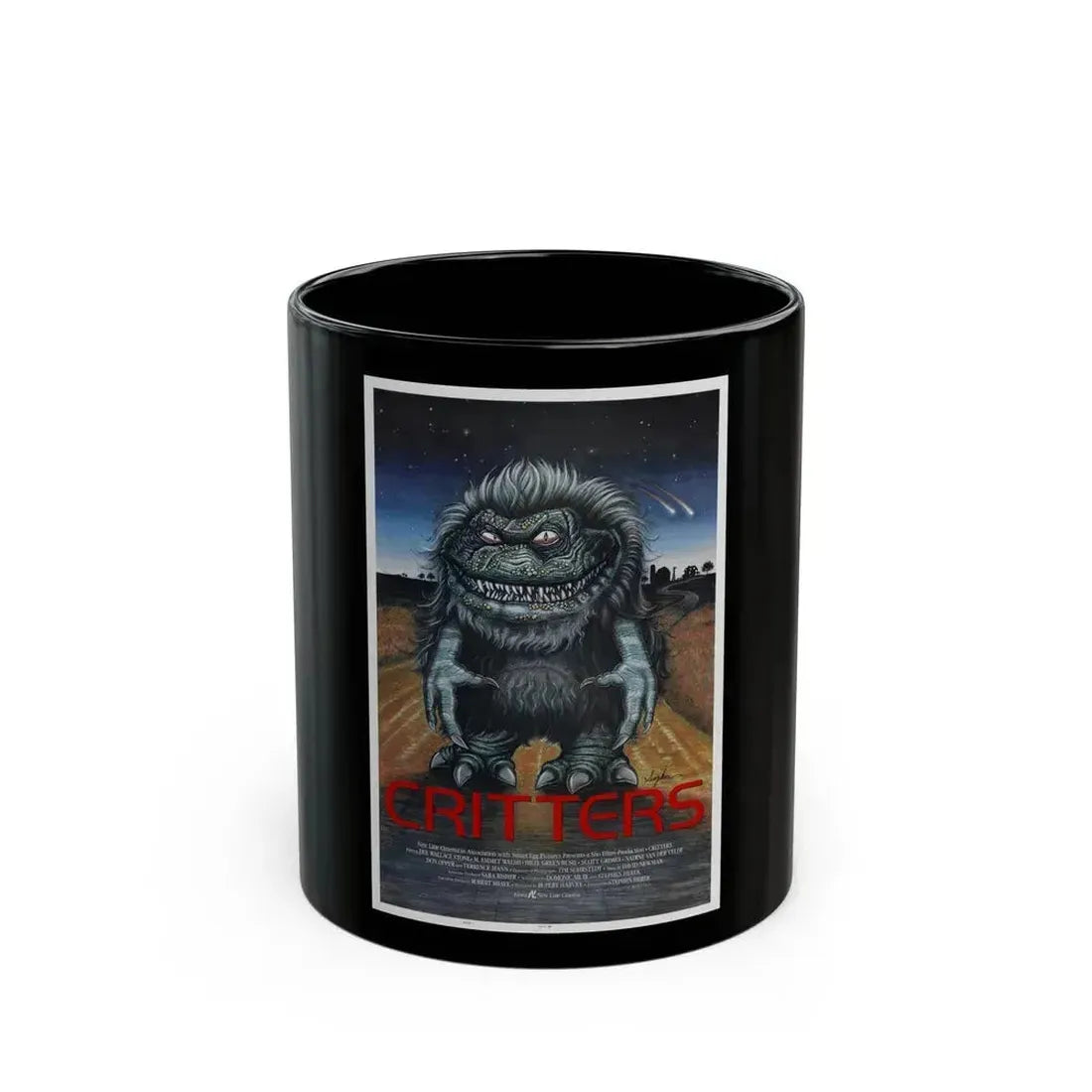 CRITTERS 1986 Movie Poster - Black Coffee Mug 11oz - Go Mug Yourself