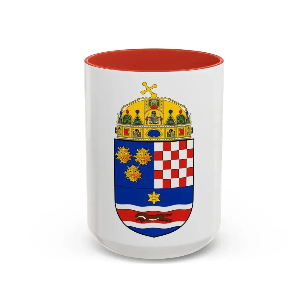 Croatia Country History (with crown) (1868-1918) - Accent Coffee Mug 15oz Red - Go Mug Yourself