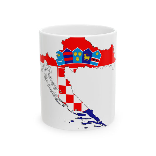 Croatia-Flagmap (Croatia) White Coffee Mug-11oz-Go Mug Yourself