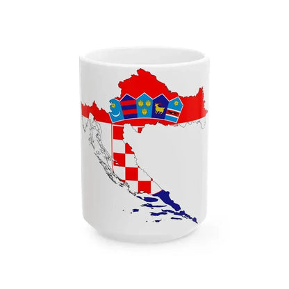 Croatia-Flagmap (Croatia) White Coffee Mug 15oz - Go Mug Yourself