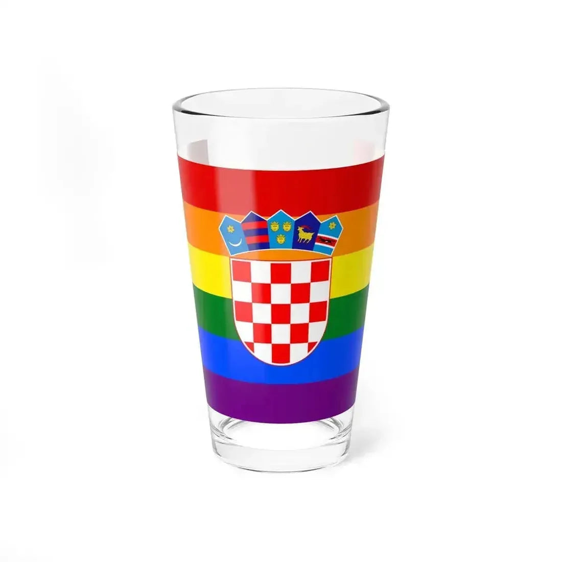 Croatia Gay flag (Croatia) Pint Glass 16oz 16oz - Go Mug Yourself