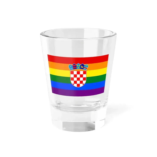 Croatia Gay flag (Croatia) Shot Glass 1.5oz 1.5oz - Go Mug Yourself