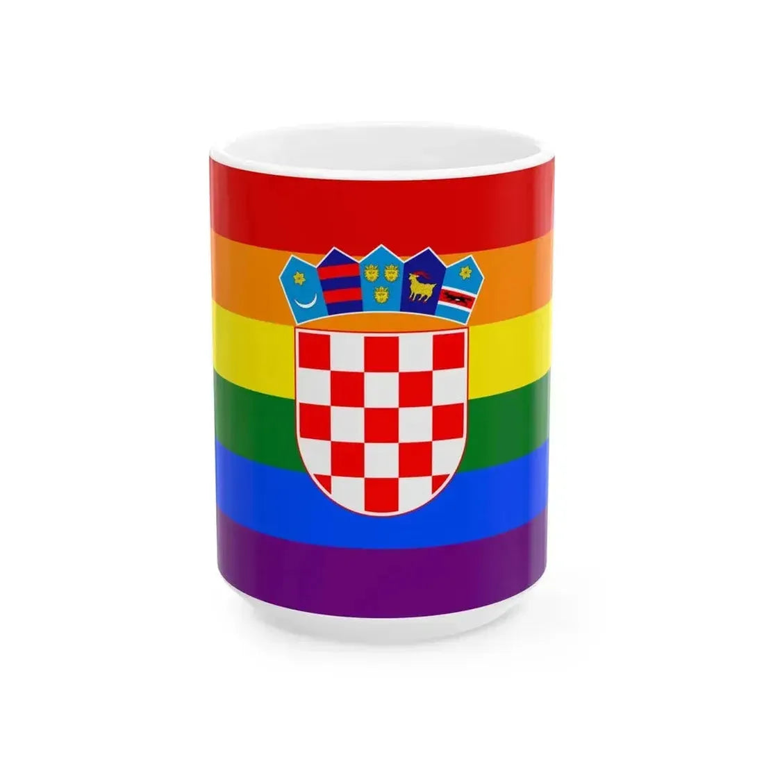 Croatia Gay flag (Croatia) White Coffee Mug 15oz - Go Mug Yourself