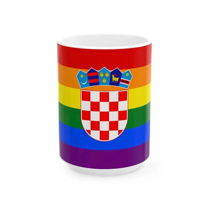 Croatia Gay flag (Croatia) White Coffee Mug 15oz - Go Mug Yourself