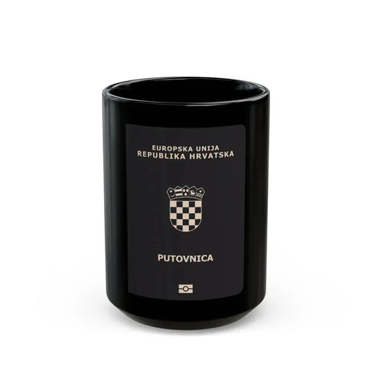 Croatia Passport - Black Coffee Mug 15oz - Go Mug Yourself