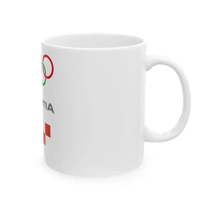 Croatian Olympic Committee flag with English name (Croatia) White Coffee Mug - Go Mug Yourself