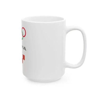 Croatian Olympic Committee flag with English name (Croatia) White Coffee Mug - Go Mug Yourself