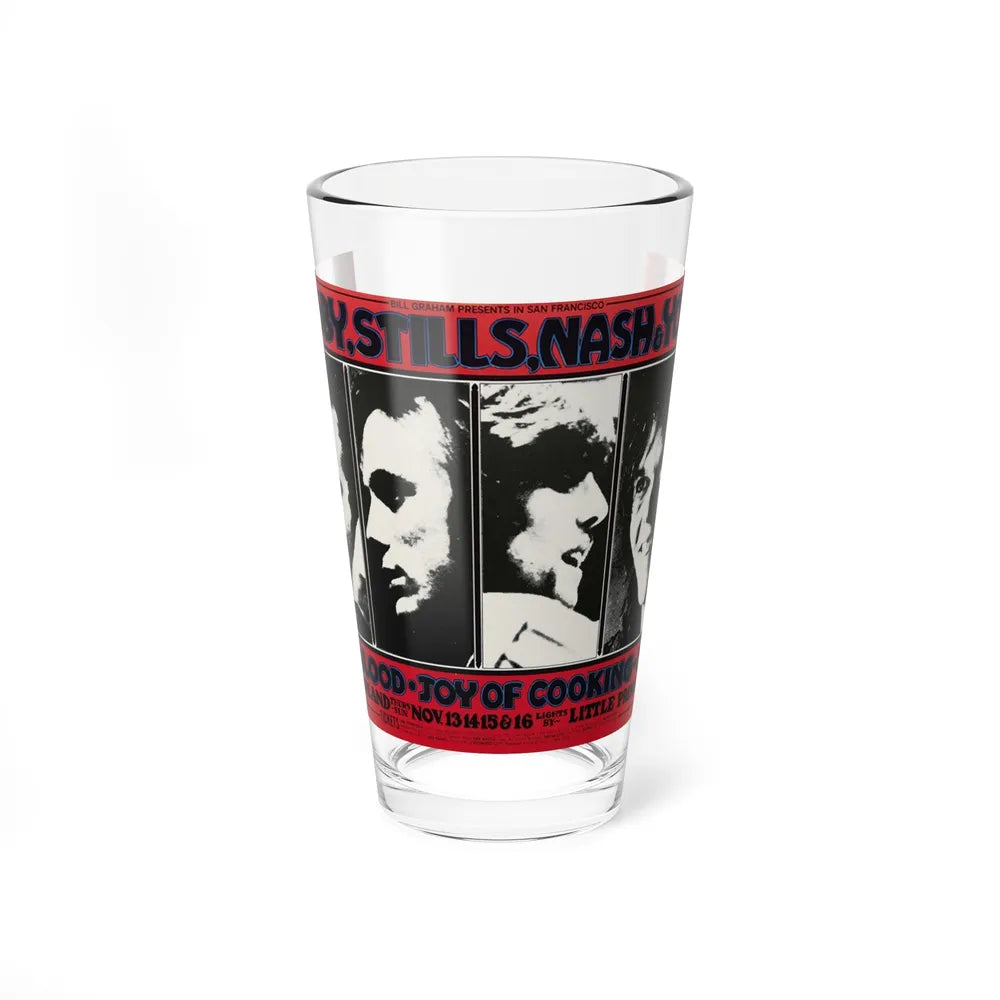 Crosby, Stills, Nash, and Young 1969 (Music Poster) Pint Glass 16oz-16oz-Go Mug Yourself