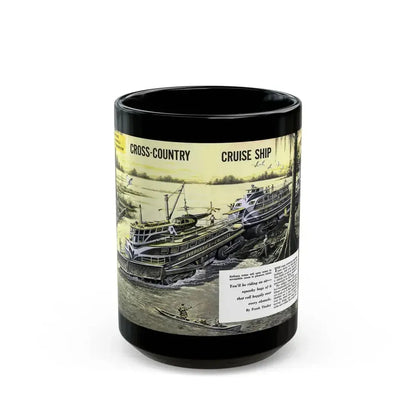 Cross-Country Cruise Ship, 1956 - Black Coffee Mug 15oz - Go Mug Yourself