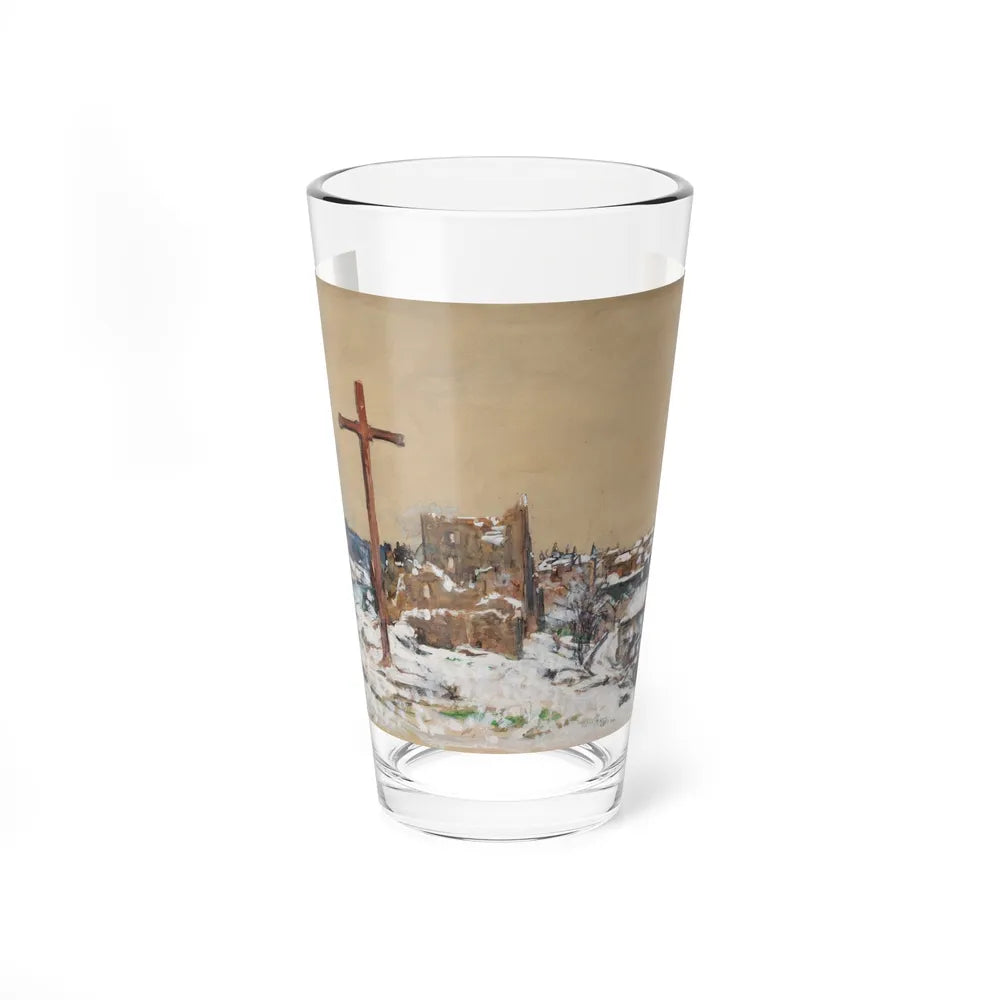 Cross on a Winter Hilltop, 1918 - Pint Glass 16oz-16oz-Go Mug Yourself