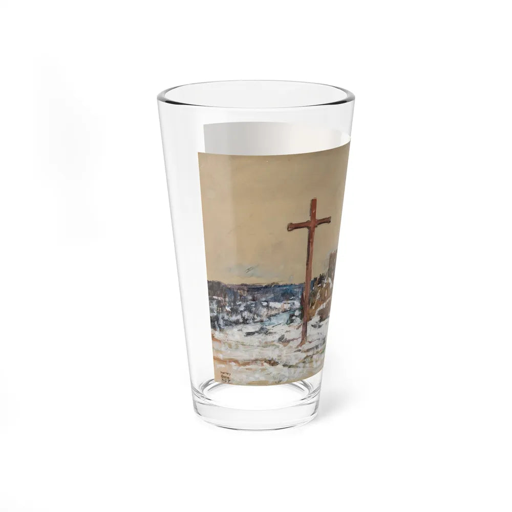 Cross on a Winter Hilltop, 1918 - Pint Glass 16oz-Go Mug Yourself