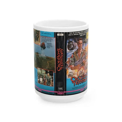 CROSSBONE TERRITORY (VHS COVER) - White Coffee Mug 15oz - Go Mug Yourself