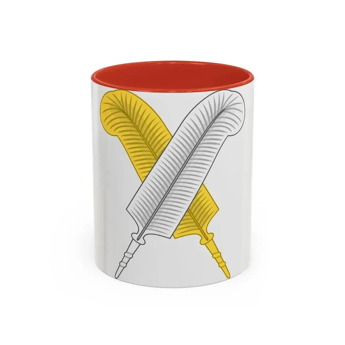 Crossed Feather Badge of Henry VI - Accent Coffee Mug 11oz Red - Go Mug Yourself