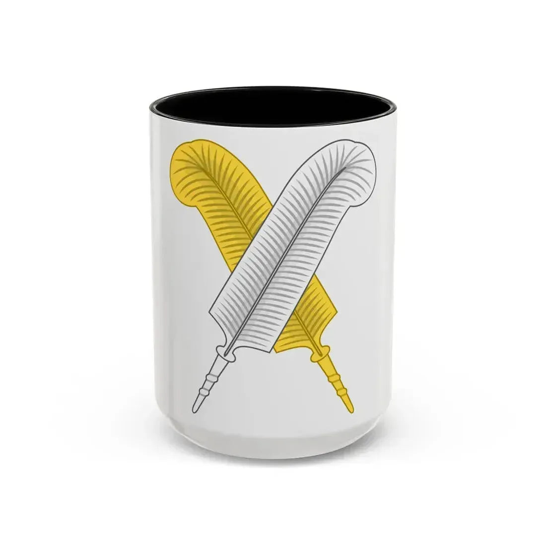 Crossed Feather Badge of Henry VI - Accent Coffee Mug 15oz Black - Go Mug Yourself
