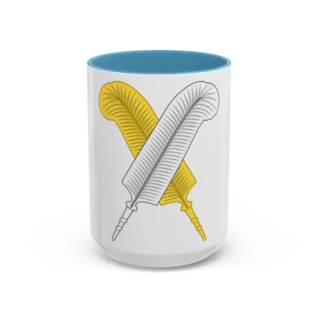 Crossed Feather Badge of Henry VI - Accent Coffee Mug 15oz Light Blue - Go Mug Yourself