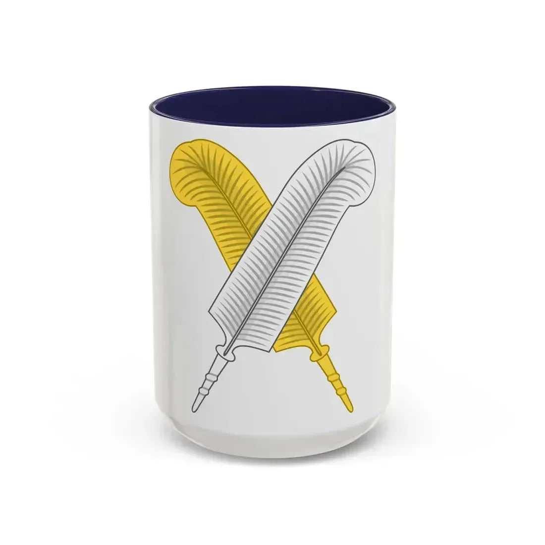 Crossed Feather Badge of Henry VI - Accent Coffee Mug 15oz Navy - Go Mug Yourself