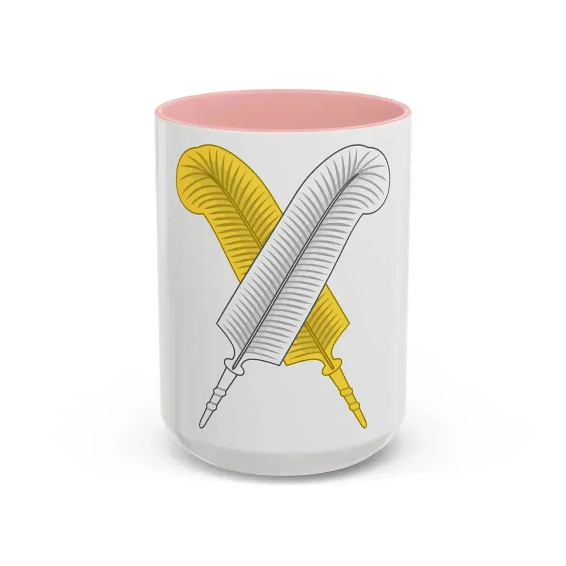 Crossed Feather Badge of Henry VI - Accent Coffee Mug 15oz Pink - Go Mug Yourself