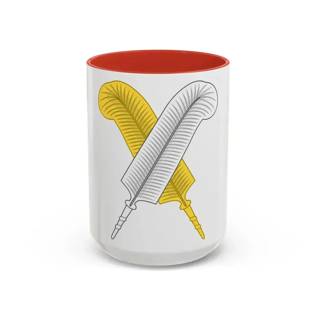 Crossed Feather Badge of Henry VI - Accent Coffee Mug 15oz Red - Go Mug Yourself