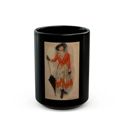 Crossed Wires, American Magazine story interior illustration - Black Coffee Mug 15oz - Go Mug Yourself