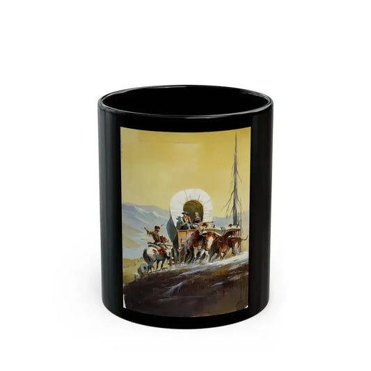 Crossing the Rockies, Classics Illustrated Cover (Gilberton, 1958) - Black Coffee Mug 11oz - Go Mug Yourself