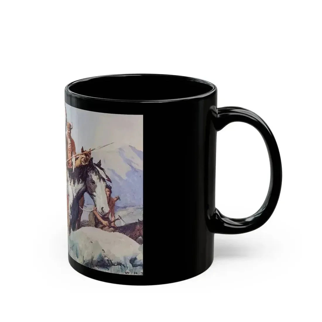 Crow Chief and Warriors, The Saturday Evening Post, November 30, 1929 - Black Coffee Mug - Go Mug Yourself