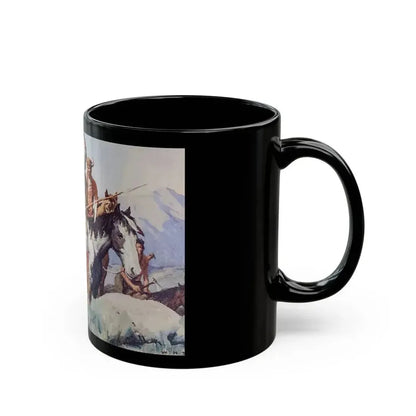 Crow Chief and Warriors, The Saturday Evening Post, November 30, 1929 - Black Coffee Mug - Go Mug Yourself