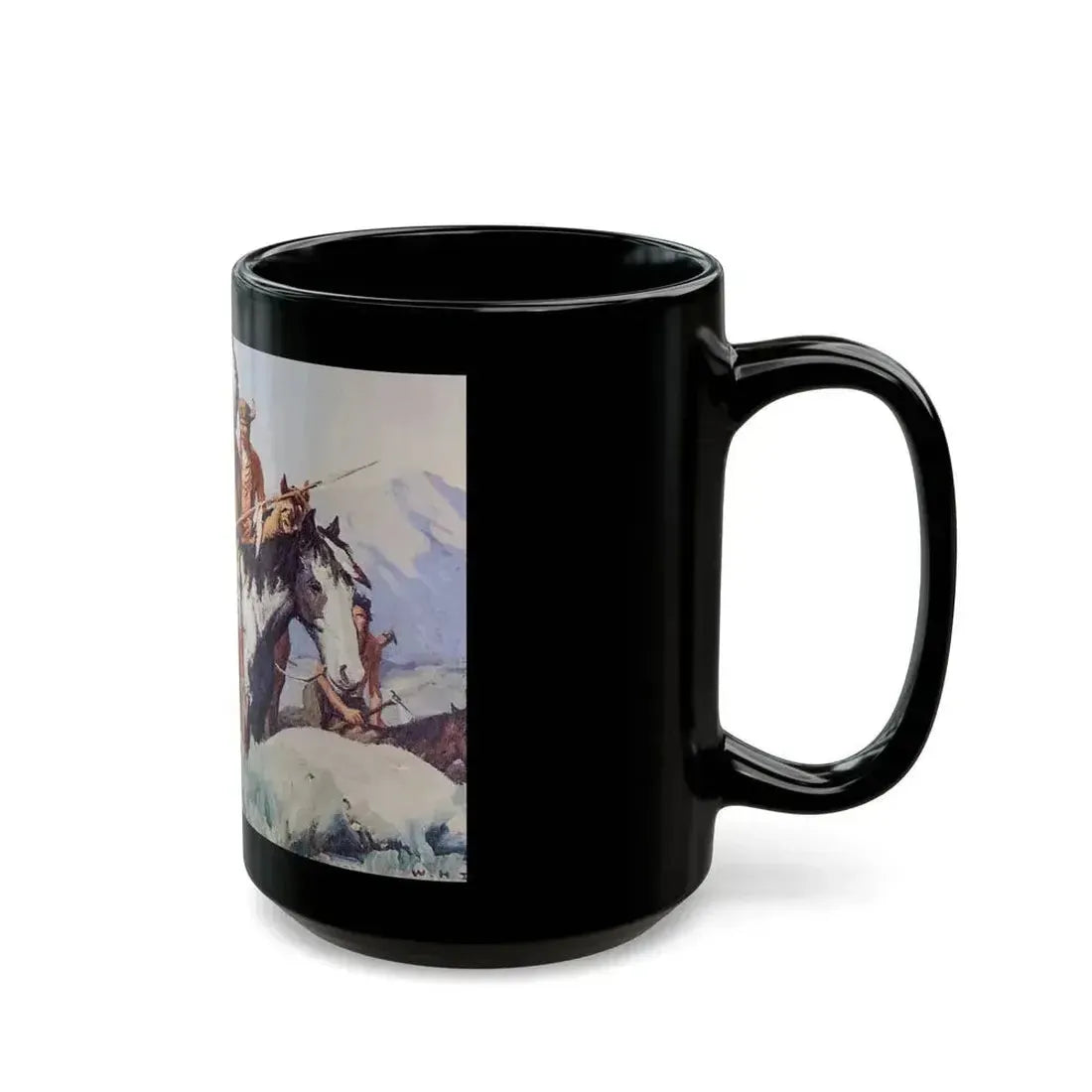 Crow Chief and Warriors, The Saturday Evening Post, November 30, 1929 - Black Coffee Mug - Go Mug Yourself