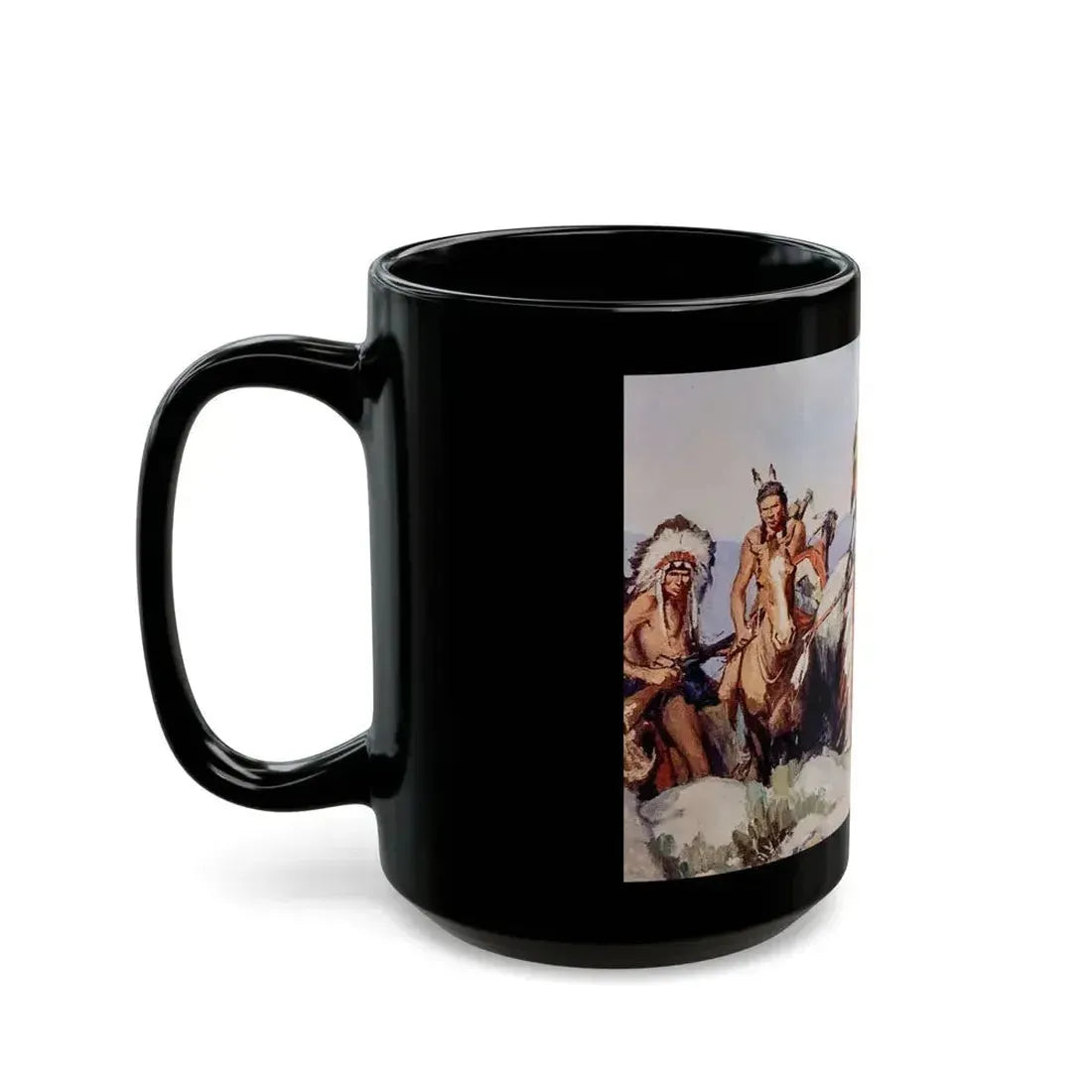 Crow Chief and Warriors, The Saturday Evening Post, November 30, 1929 - Black Coffee Mug - Go Mug Yourself