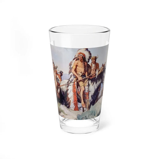 Crow Chief and Warriors, The Saturday Evening Post, November 30, 1929 - Pint Glass 16oz-16oz-Go Mug Yourself