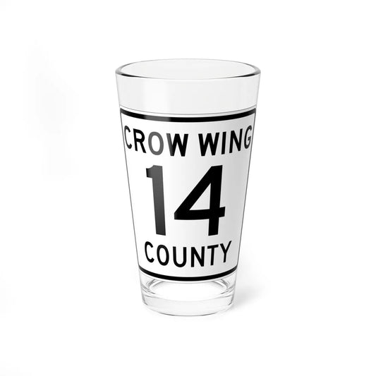Crow Wing County 14 (Minnesota) (Road Sign) Pint Glass 16oz 16oz - Go Mug Yourself