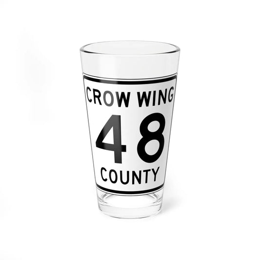 Crow Wing County 48 (Minnesota) (Road Sign) Pint Glass 16oz 16oz - Go Mug Yourself