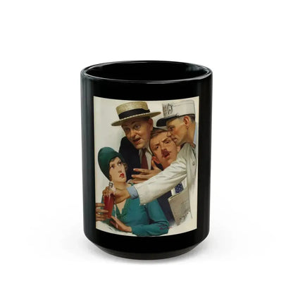 Crowd at a Baseball Game, original magazine illustration, circa 1920s - Black Coffee Mug 15oz - Go Mug Yourself
