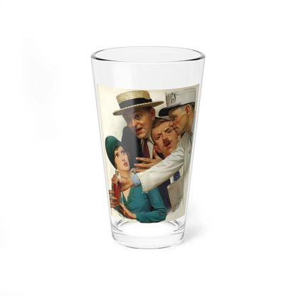 Crowd at a Baseball Game, original magazine illustration, circa 1920s - Pint Glass 16oz-16oz-Go Mug Yourself