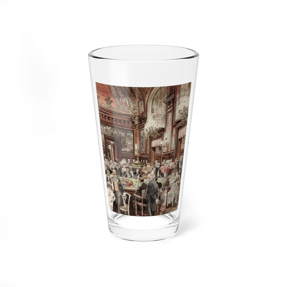 Crowd at Roulette Table - Pint Glass 16oz-16oz-Go Mug Yourself