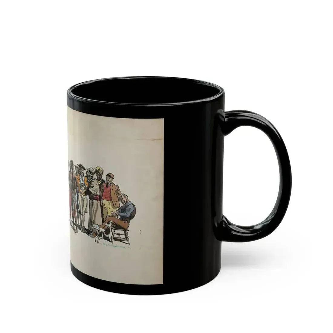 Crowd Scene Illustration (1932) - Black Coffee Mug - Go Mug Yourself
