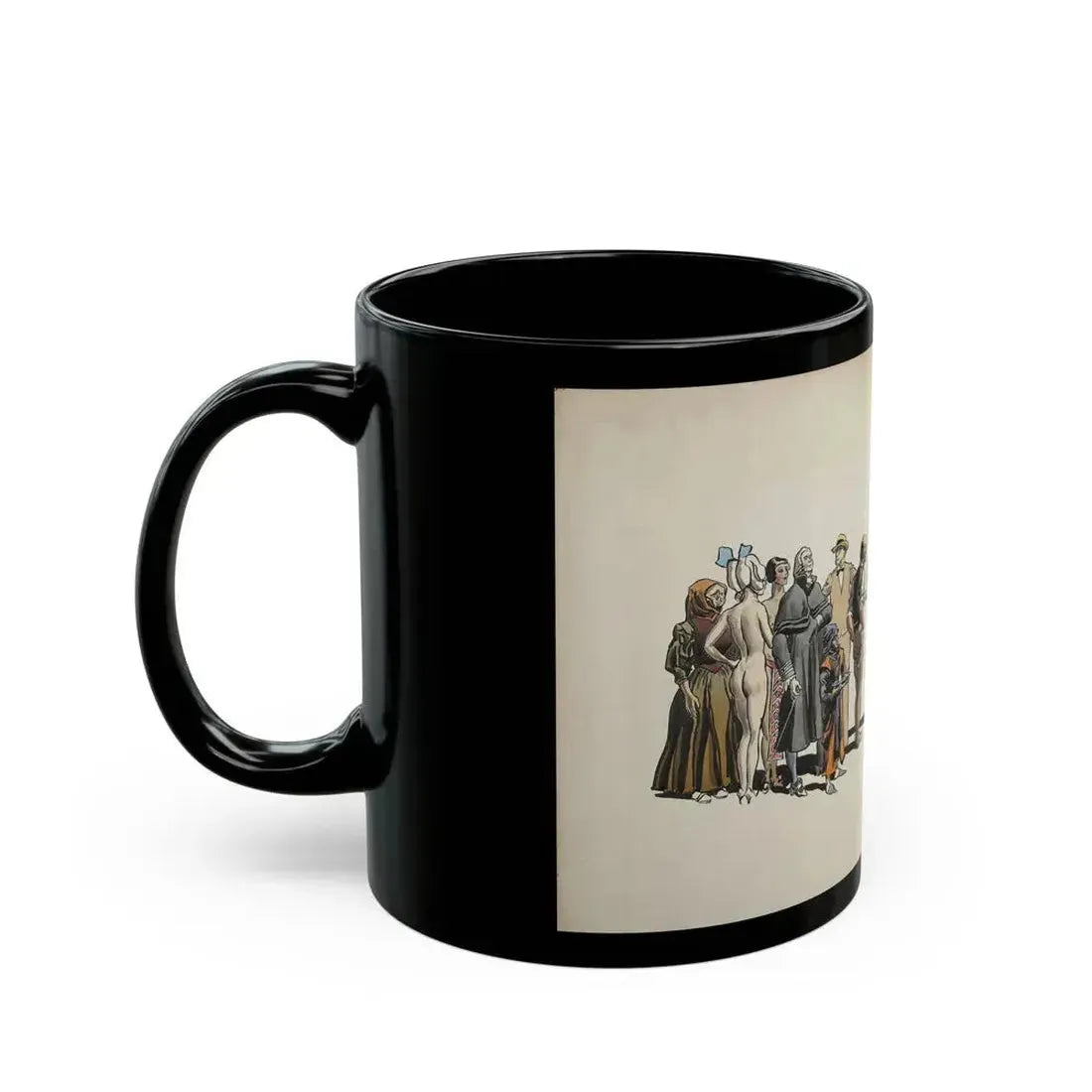 Crowd Scene Illustration (1932) - Black Coffee Mug - Go Mug Yourself