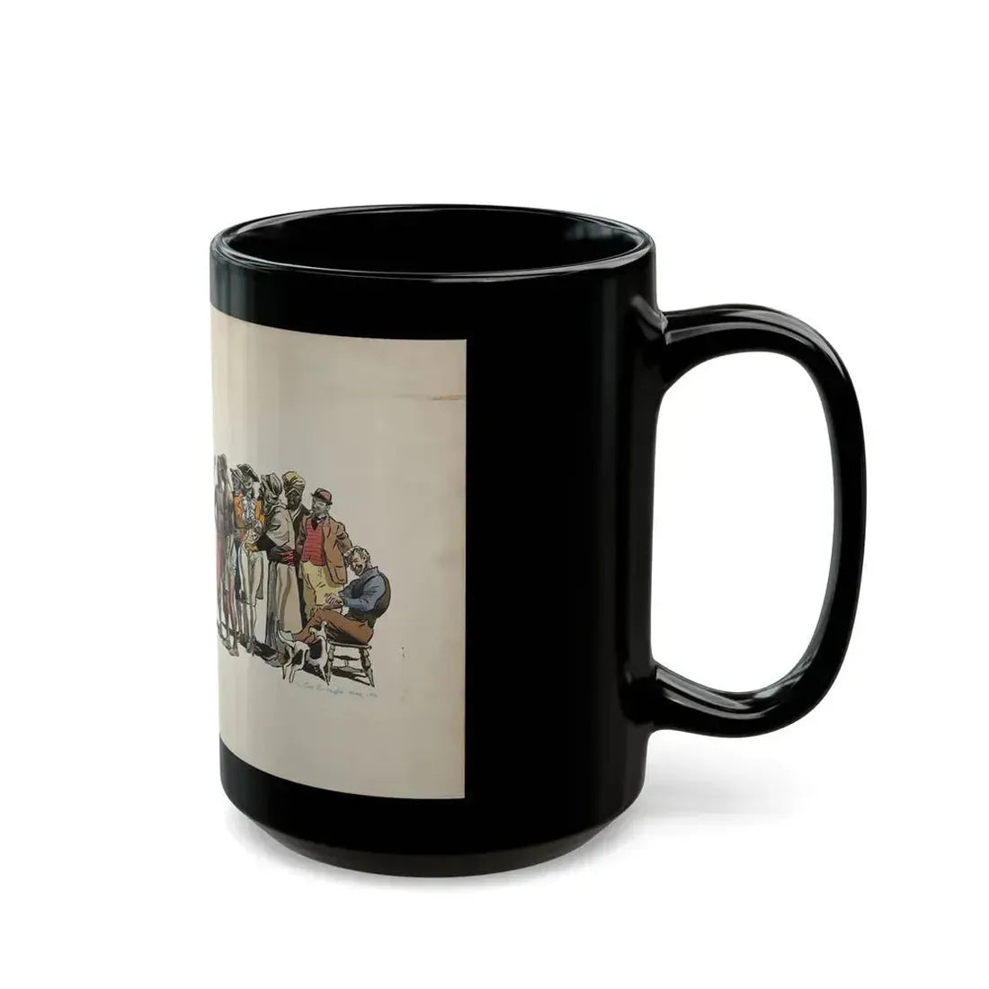 Crowd Scene Illustration (1932) - Black Coffee Mug - Go Mug Yourself