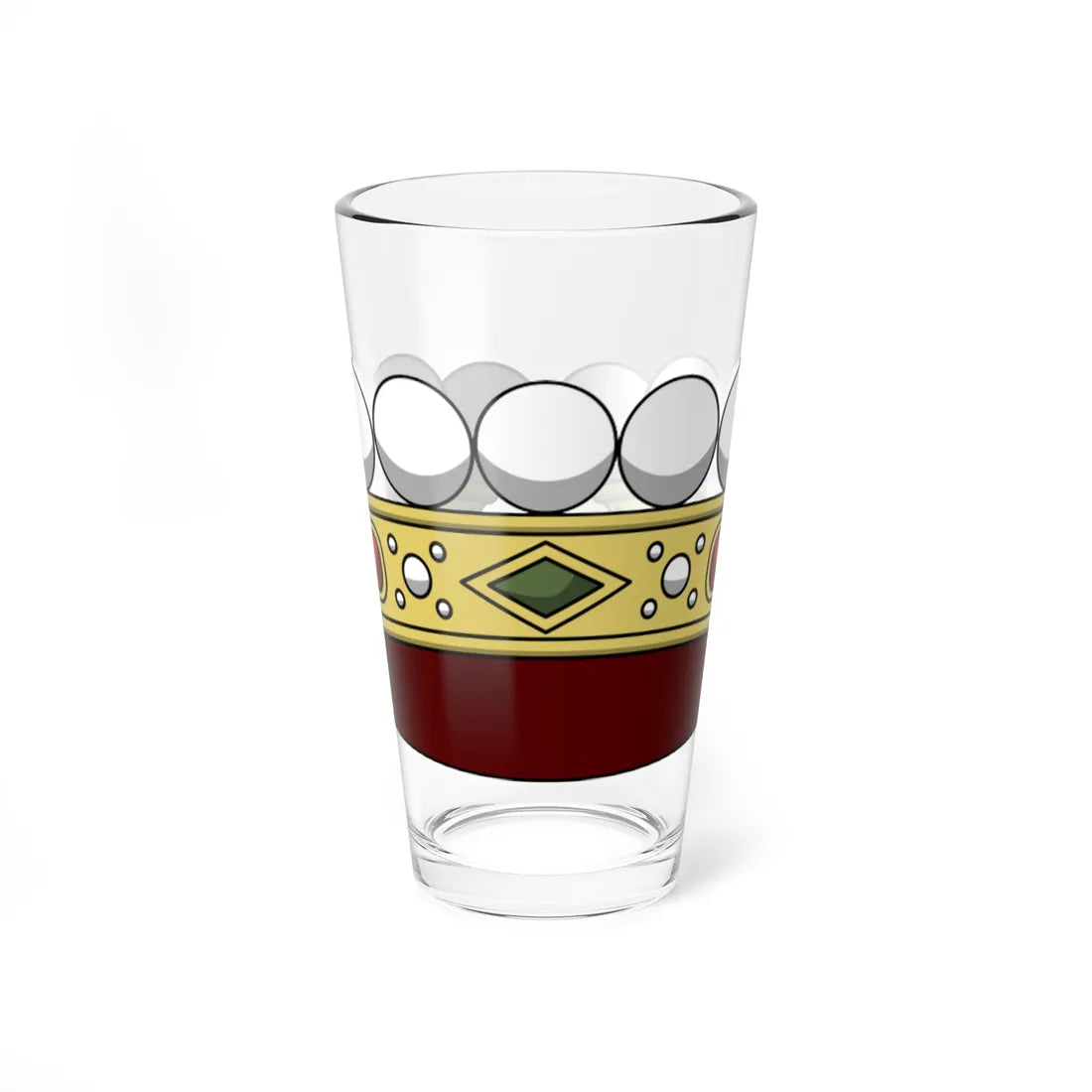 Crown of italian count corona normale (Italy) (Coat of Arms) Pint Glass 16oz 16oz - Go Mug Yourself