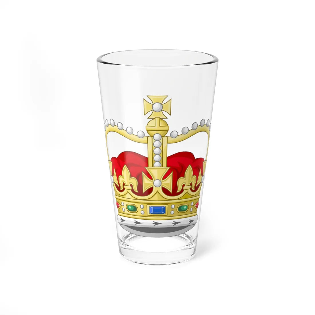 Crown of Saint Edward 3D (United Kingdom) (Coat of Arms) Pint Glass 16oz 16oz - Go Mug Yourself