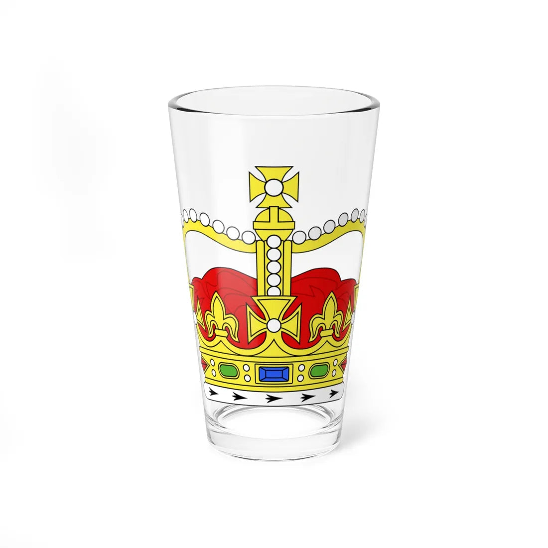 Crown of Saint Edward Heraldry - simplified (United Kingdom) (Coat of Arms) Pint Glass 16oz 16oz - Go Mug Yourself
