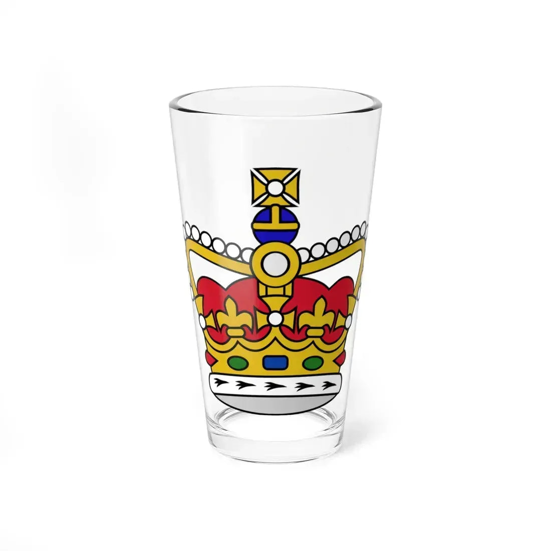 Crown of Saint Edward Heraldry Victorian Era (United Kingdom) (Coat of Arms) Pint Glass 16oz 16oz - Go Mug Yourself