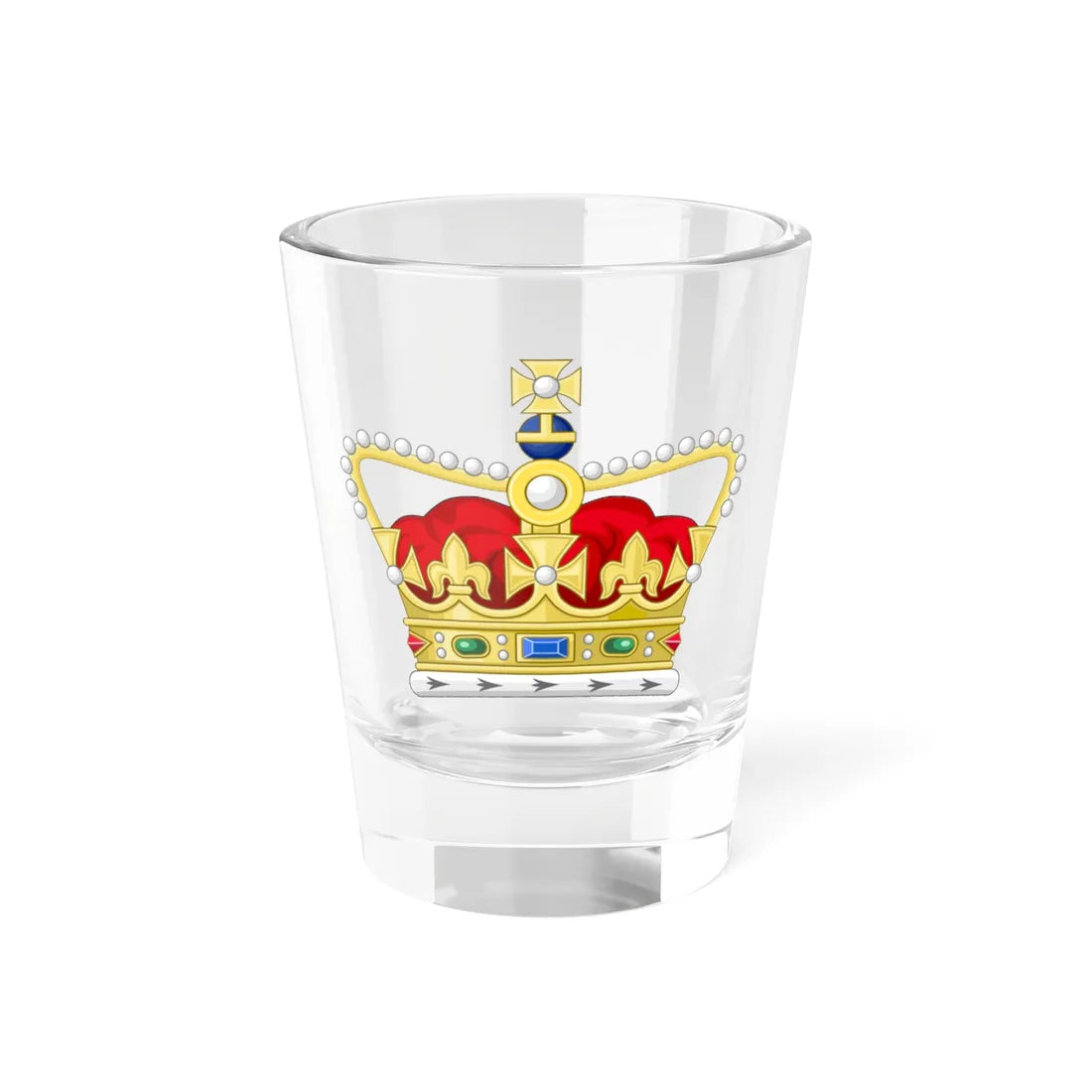 Crown of Saint Edward Heraldry - Victorian Era (United Kingdom) (Coat of Arms) Shot Glass 1.5oz 1.5oz - Go Mug Yourself