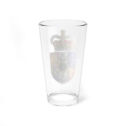 Crowned Arms of New Zealand with the Royal Cipher (New Zealand) (Coat of Arms) Pint Glass 16oz - Go Mug Yourself