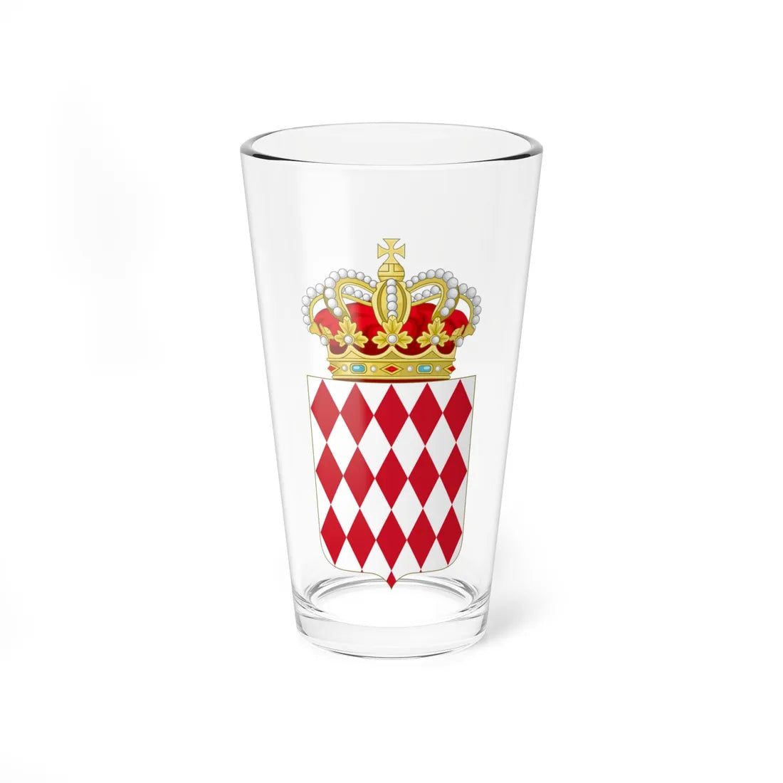 Crowned coat of arms of Monaco (Monaco) (Coat of Arms) Pint Glass 16oz 16oz - Go Mug Yourself