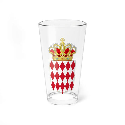 Crowned coat of arms of Monaco (Monaco) (Coat of Arms) Pint Glass 16oz 16oz - Go Mug Yourself