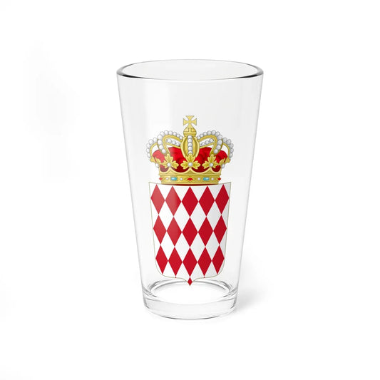 Crowned coat of arms of Monaco (Monaco) (Coat of Arms) Pint Glass 16oz 16oz - Go Mug Yourself