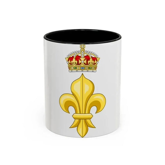 Crowned Fleur de lys (Tudor Crown) - Accent Coffee Mug 11oz Black - Go Mug Yourself