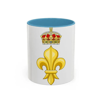 Crowned Fleur de lys (Tudor Crown) - Accent Coffee Mug 11oz Light Blue - Go Mug Yourself