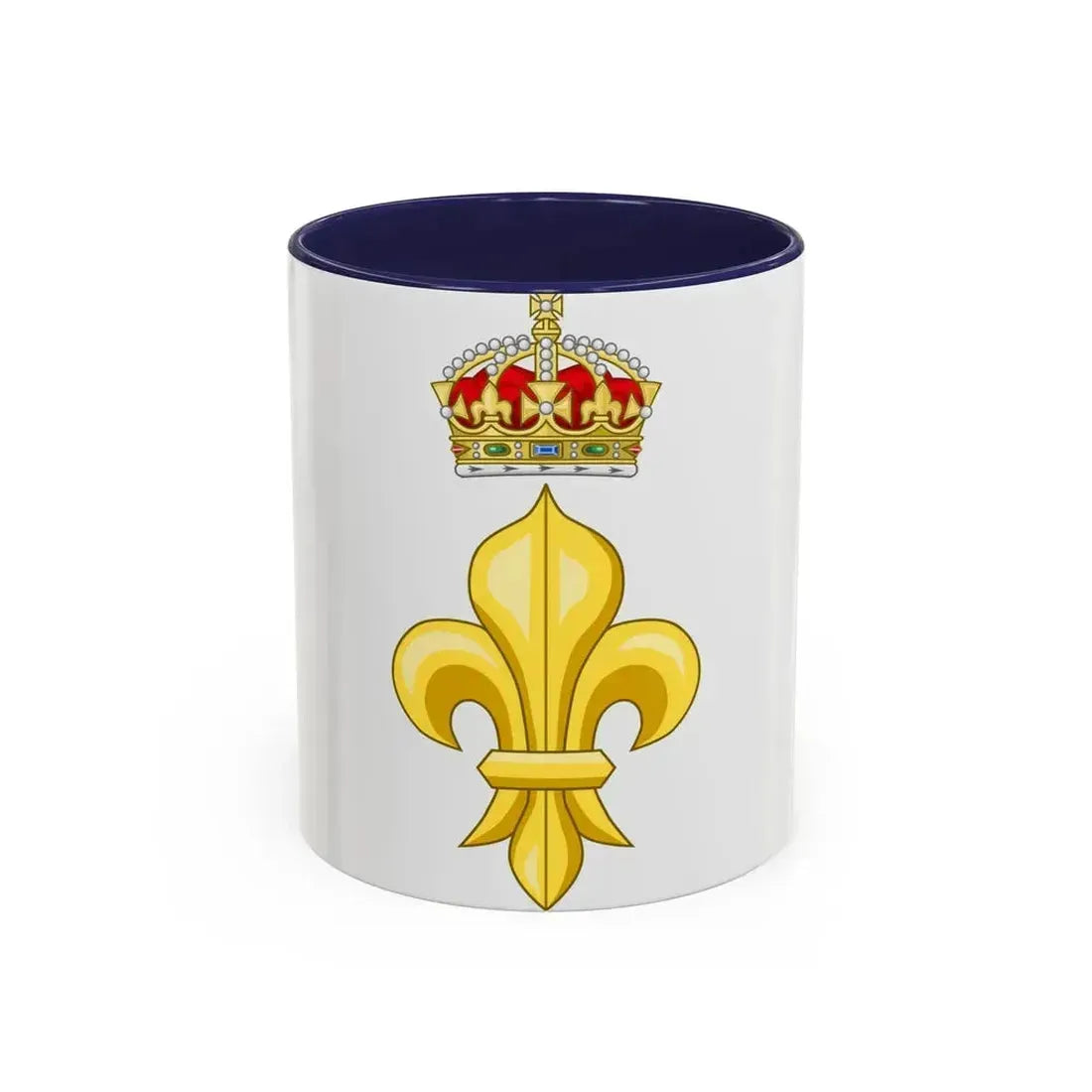 Crowned Fleur de lys (Tudor Crown) - Accent Coffee Mug 11oz Navy - Go Mug Yourself