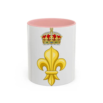 Crowned Fleur de lys (Tudor Crown) - Accent Coffee Mug 11oz Pink - Go Mug Yourself